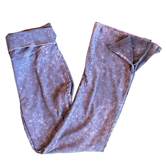 PINK Victoria's Secret Purple/Pink Mineral Wash Lounge Pants XL Fold Over Waist - Picture 1 of 12
